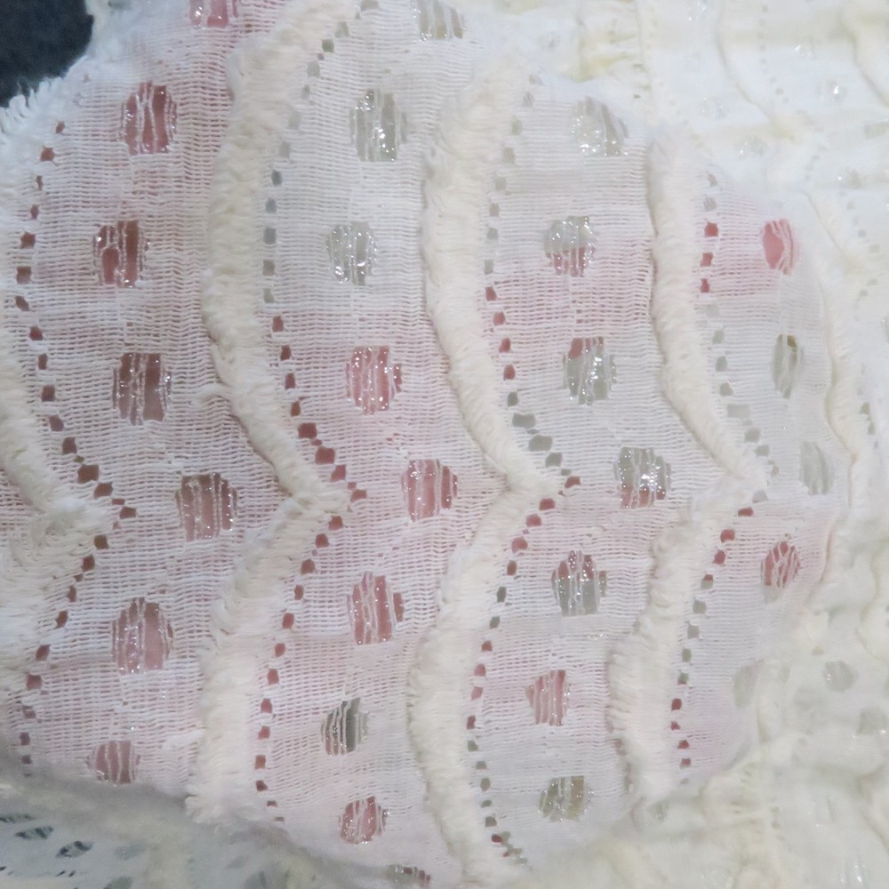 Meadow Rue Lace Tiered Midi Dress M Ivory Button Romantic Boho Cottagecore Sweet - Picture 8 of 10